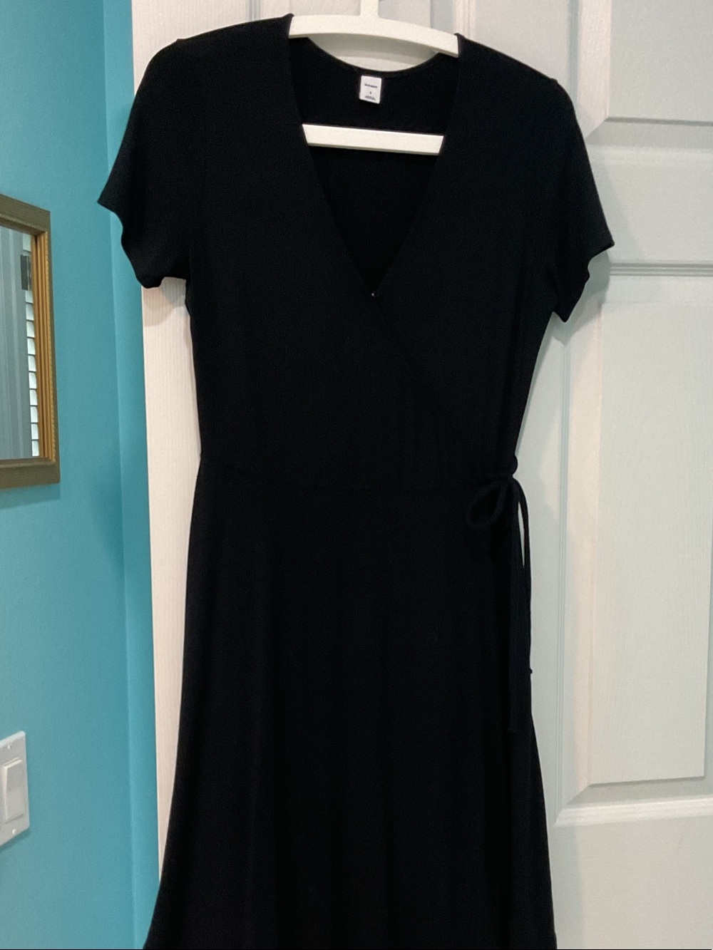 Ladies black knit dress.